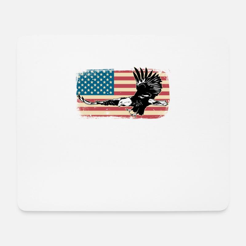 Adler USA Amerika Adlerkopf America Geschenk - Mousepad (Querformat) - Weiß