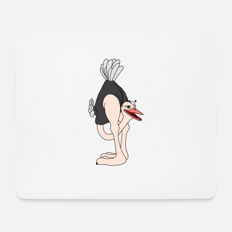 Strauß Cartoon Strauß Clipart Straußenkopf - Mousepad (Querformat) - Weiß