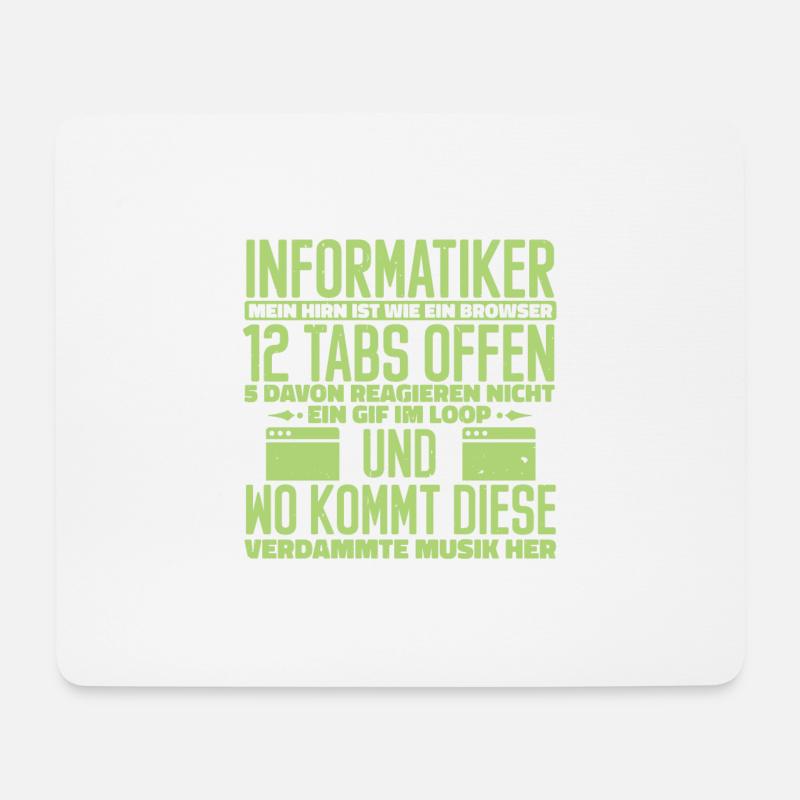 Informatiker 12 Tabs Offen - Mousepad (Querformat) - Weiß