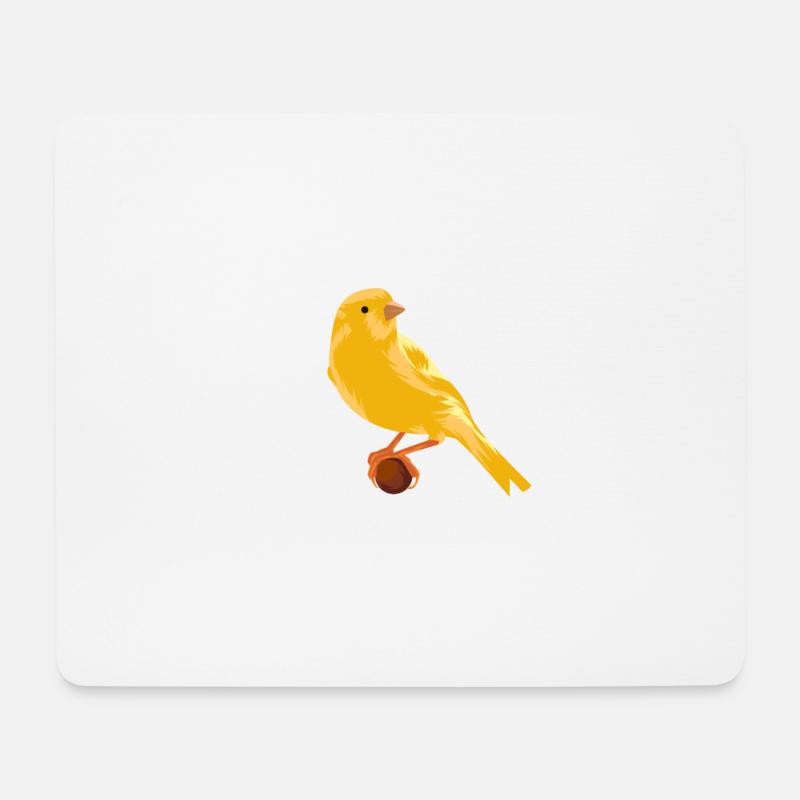Kanarienvogel auf Zweig - Mousepad (Querformat) - Weiß