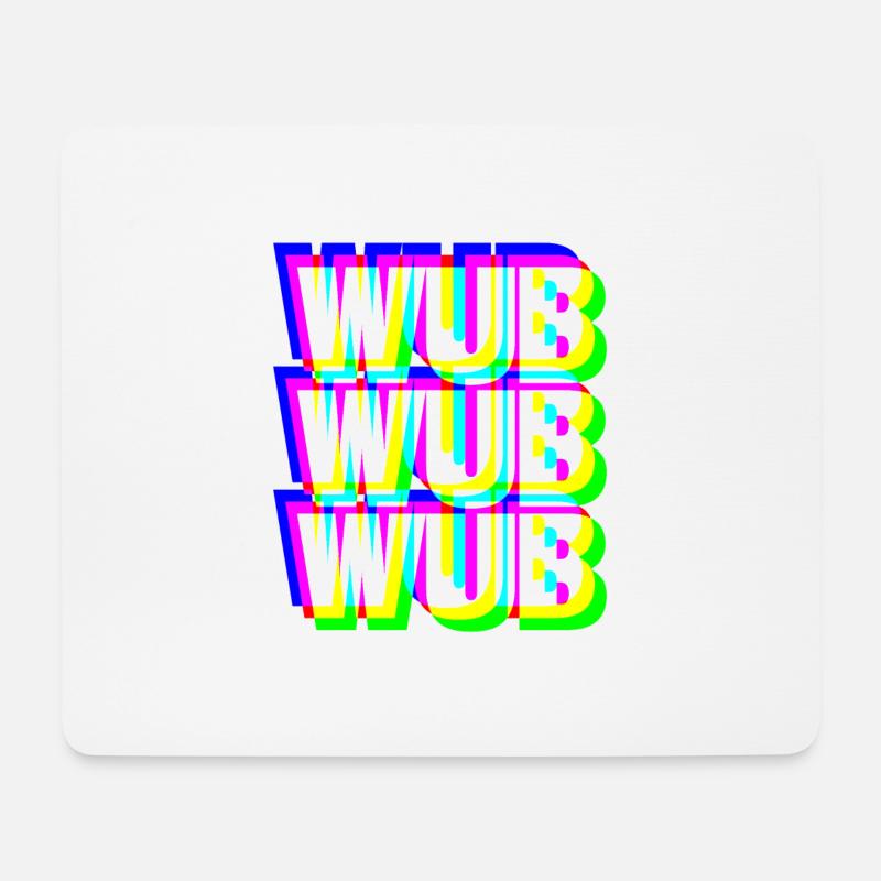 WUB WUB Dubstep Techno Rave Headbanger DJ Geschenk - Mousepad (Querformat) - Weiß