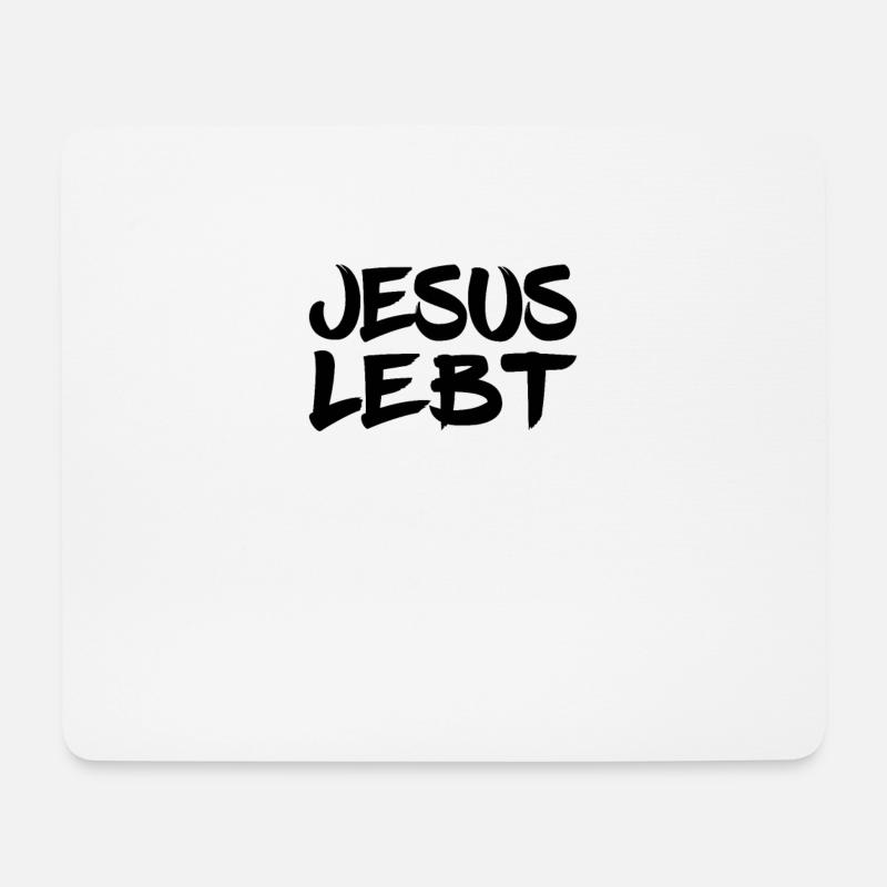 JESUS LEBT Glaubensbekenntnis - Mousepad (Querformat) - Weiß