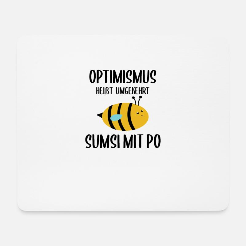 Optimismus Sumsi Mit Po Biene Hummel - Mousepad (Querformat) - Weiß