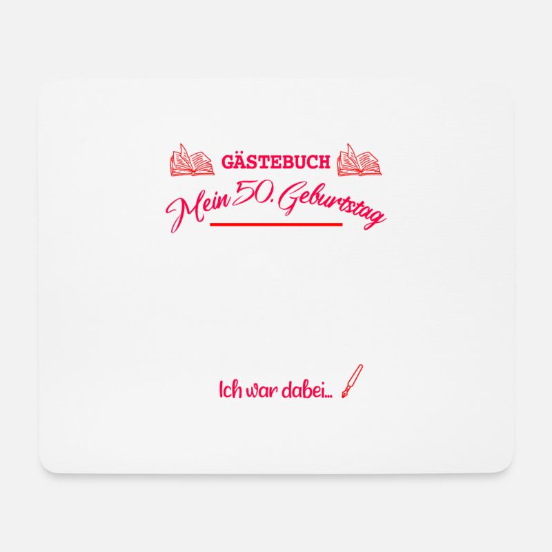 Gästebuch 50 Geburtstag - Mousepad (Querformat) - Weiß