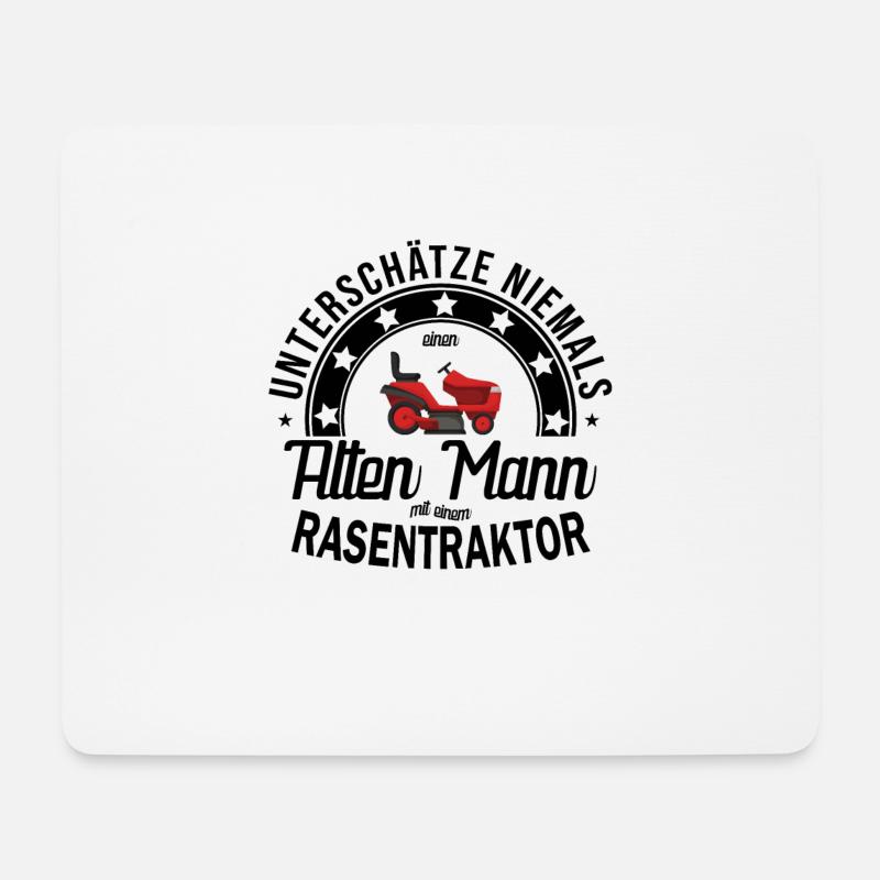 Rasentraktor Gärtner Rasen mähen Traktor - Mousepad (Querformat) - Weiß