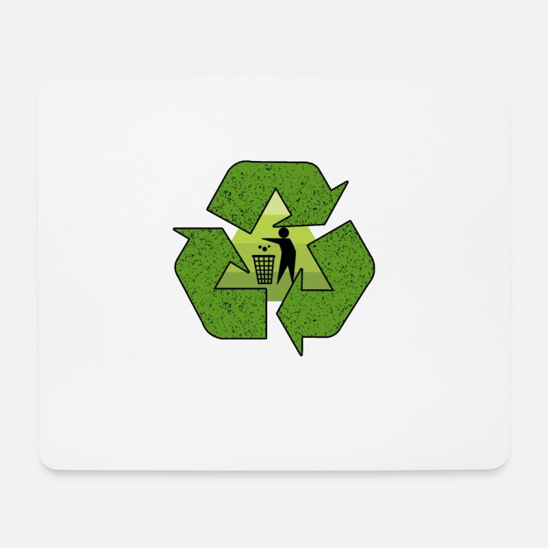 Kreislauf des Müll Recycling Rettet unsere Erde - Mousepad (Querformat) - Weiß