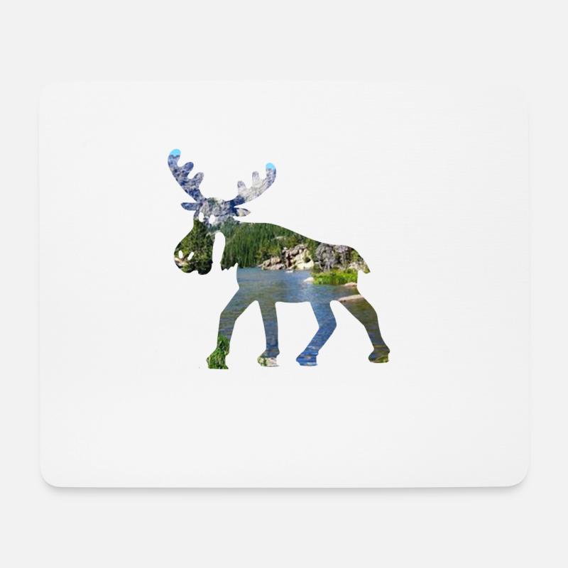 elch berge - Mousepad (Querformat) - Weiß