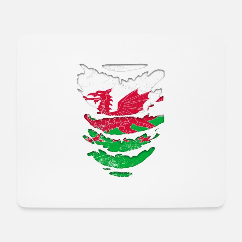 Wales Flagge St Davids Day Cymraeg Waliser Wappen - Mousepad (Querformat) - Weiß