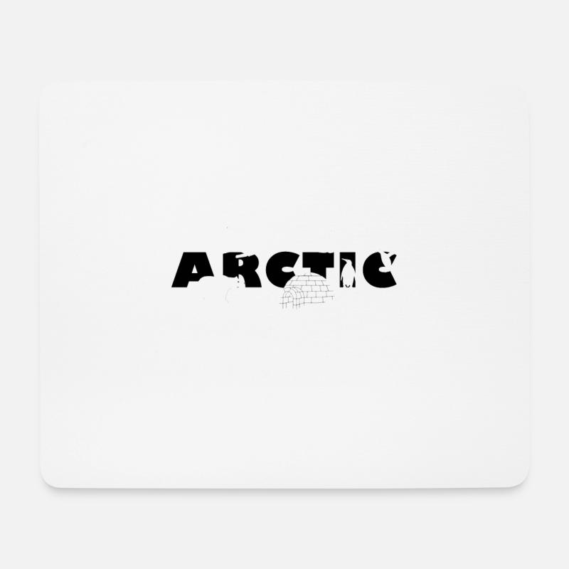 Arktis Design ARCTIC mit Iglu Eisbär Robbe Pinguin - Mousepad (Querformat) - Weiß