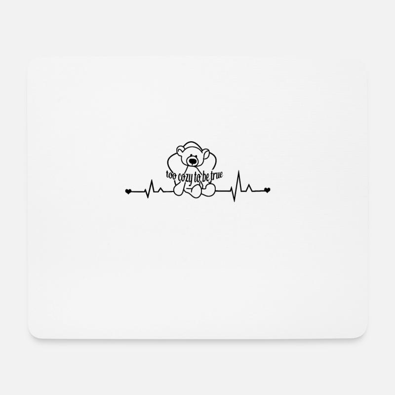 Herzschlag süßer Teddy - Mousepad (Querformat) - Weiß
