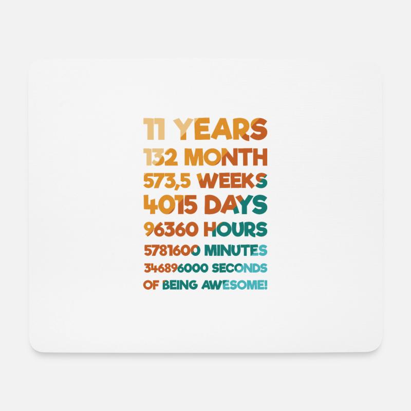 Kinder Jungen Mädchen 11. Geburtstag Geschenkidee - Mousepad (Querformat) - Weiß