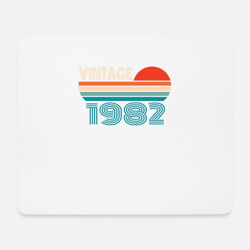 Vintage 1982 Geburtstag Retro Jahrgang Geschenk - Mousepad (Querformat) - Weiß