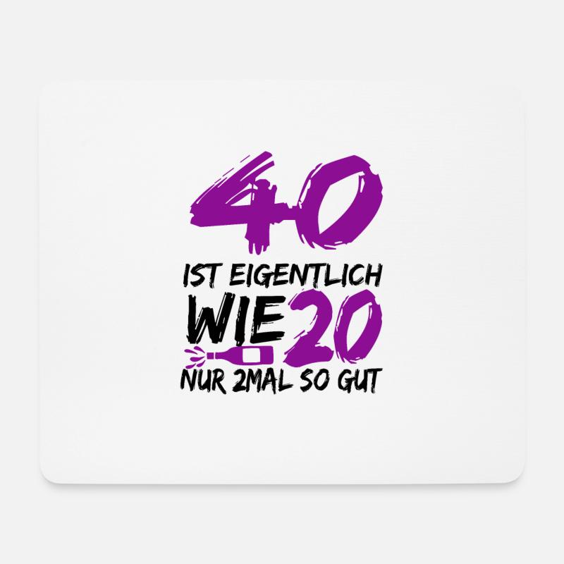40 Geburtstag 40 Jahre Geschenk - Mousepad (Querformat) - Weiß