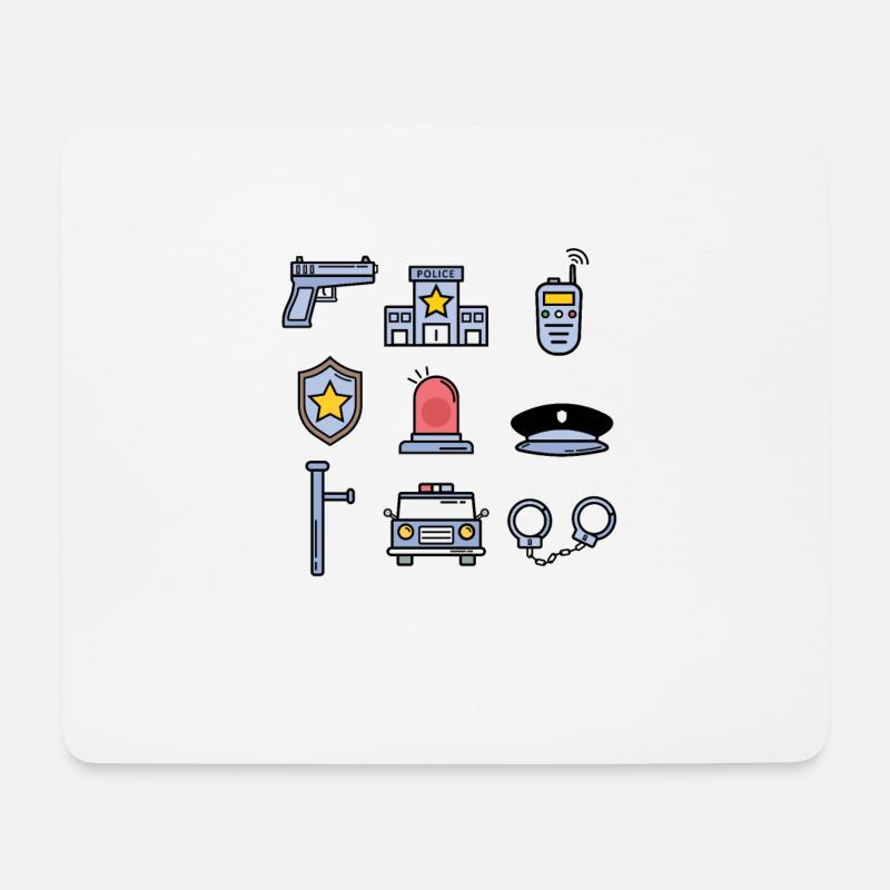 Polizei Sammlung Kinder Polizist Cop Geschenk - Mousepad (Querformat) - Weiß