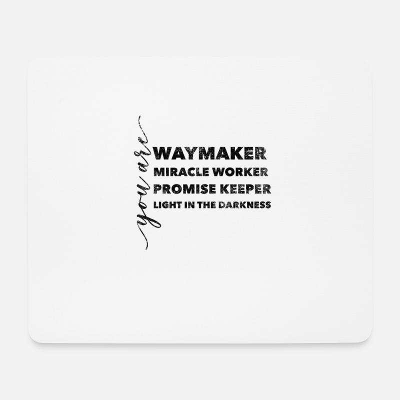 Waymaker Miracle Worker Promise Christlich Glaube - Mousepad (Querformat) - Weiß