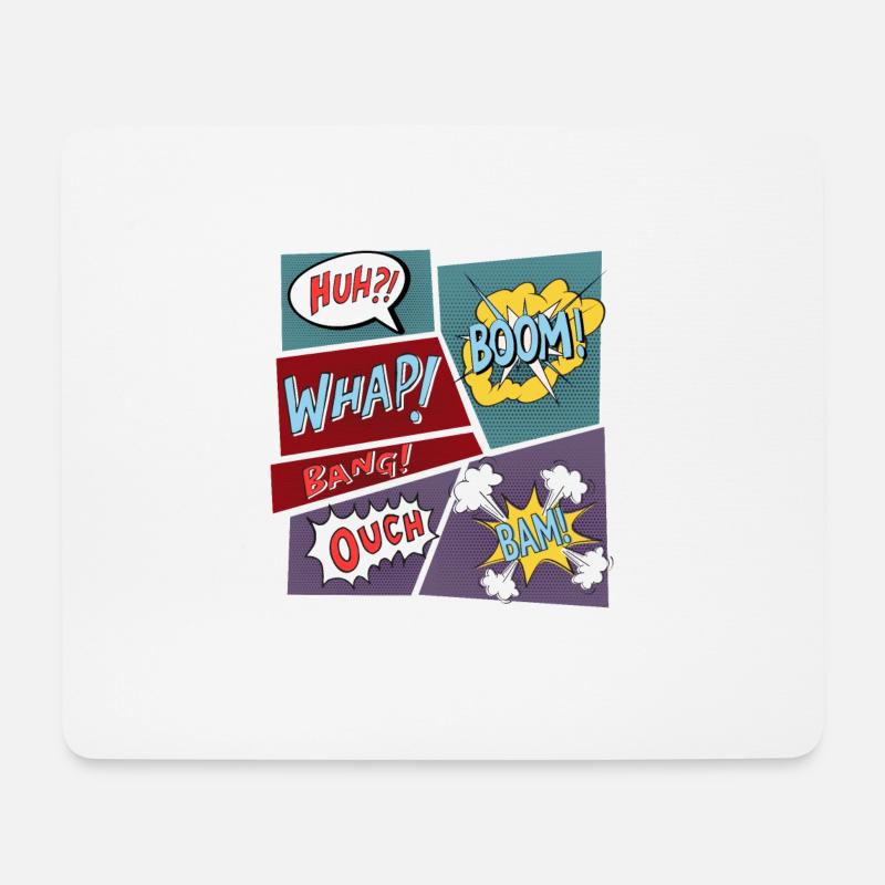 Comic Superhelden Comicbücher Kinder Geschenk - Mousepad (Querformat) - Weiß