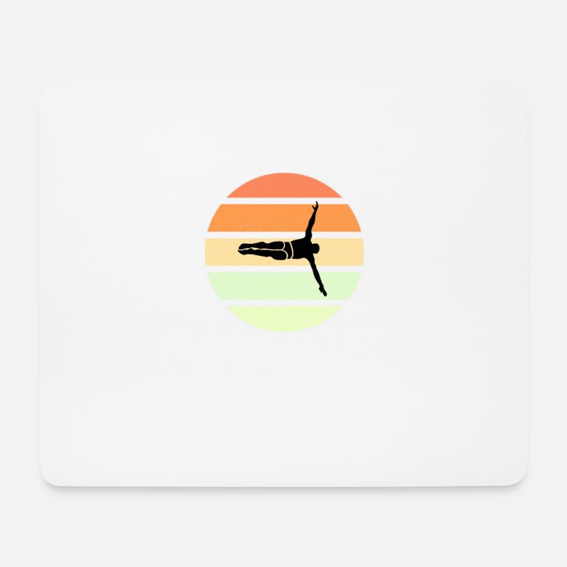 Vintage Wasserspringer - Mousepad (Querformat) - Weiß