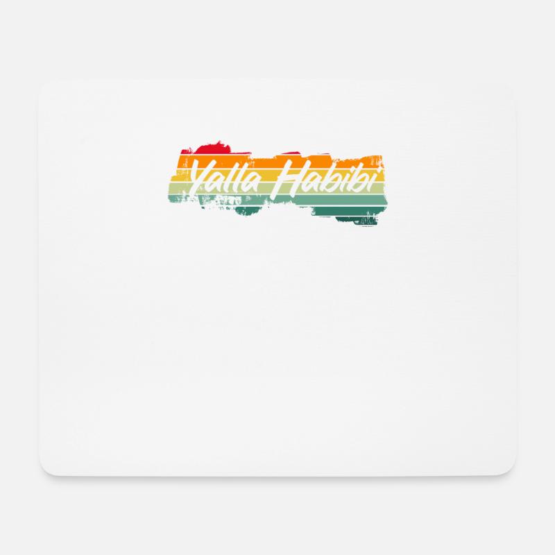 Yalla Habibi Vintage Spruch Lustig Geschenk - Mousepad (Querformat) - Weiß