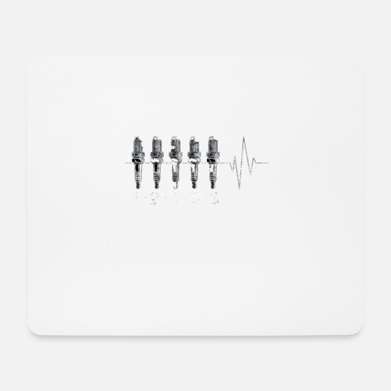 5 Zylinder Turbo Oldtimer 1-2-4-5-3 Geschenkidee - Mousepad (Querformat) - Weiß