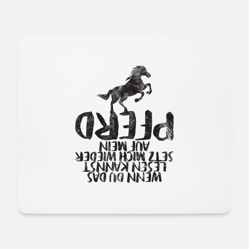 Setz mich wieder auf mein Pferd Reiter Reiten - Mousepad (Querformat) - Weiß