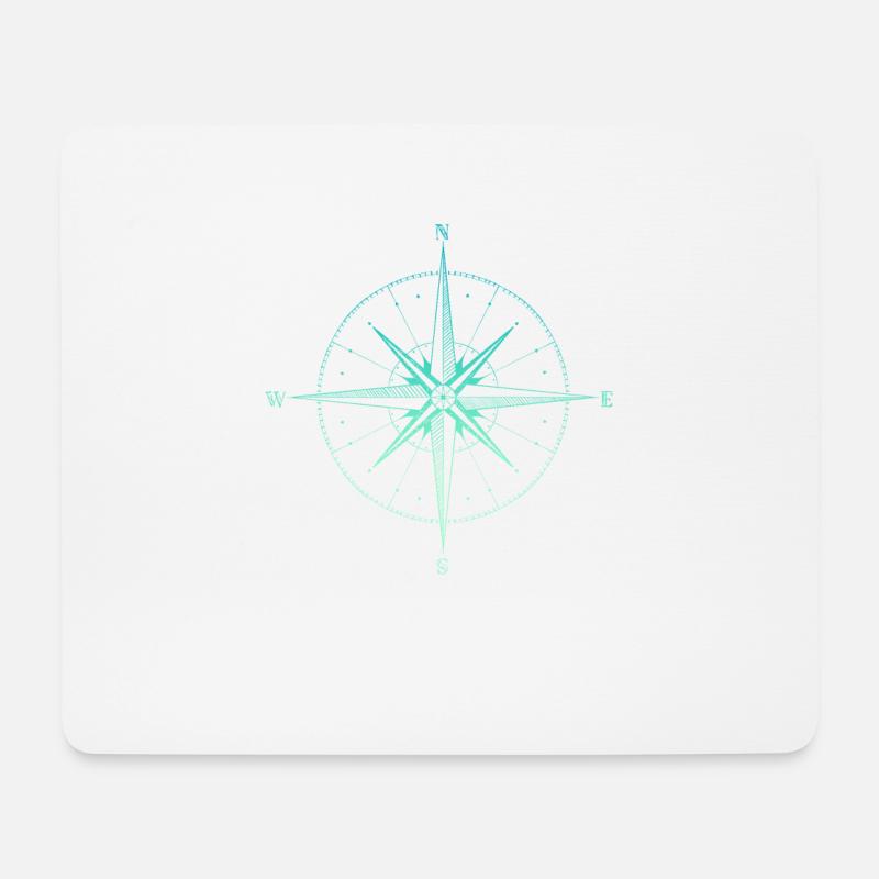 Compass, Kompass, Outdoor, Nature, Wildlife - Mousepad (Querformat) - Weiß