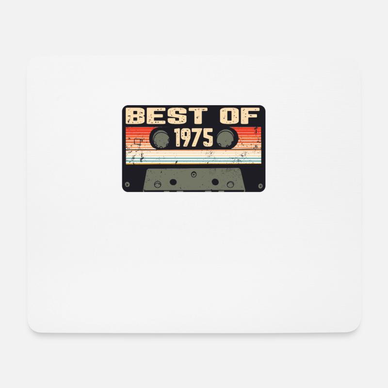 Vintage 1975 Geburtstag Retro kassette Geschenk - Mousepad (Querformat) - Weiß