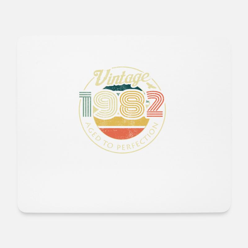 Vintage 1982 Geburtstag Retro Jahrgang Geschenk - Mousepad (Querformat) - Weiß