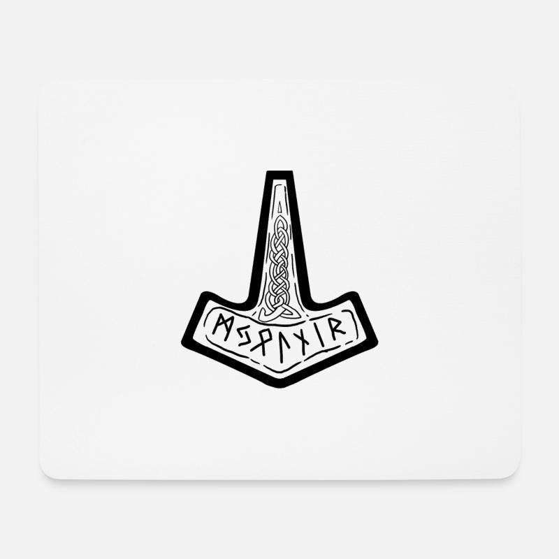 Thor Hammer Norse Mythology Viking - Mousepad (Querformat) - Weiß