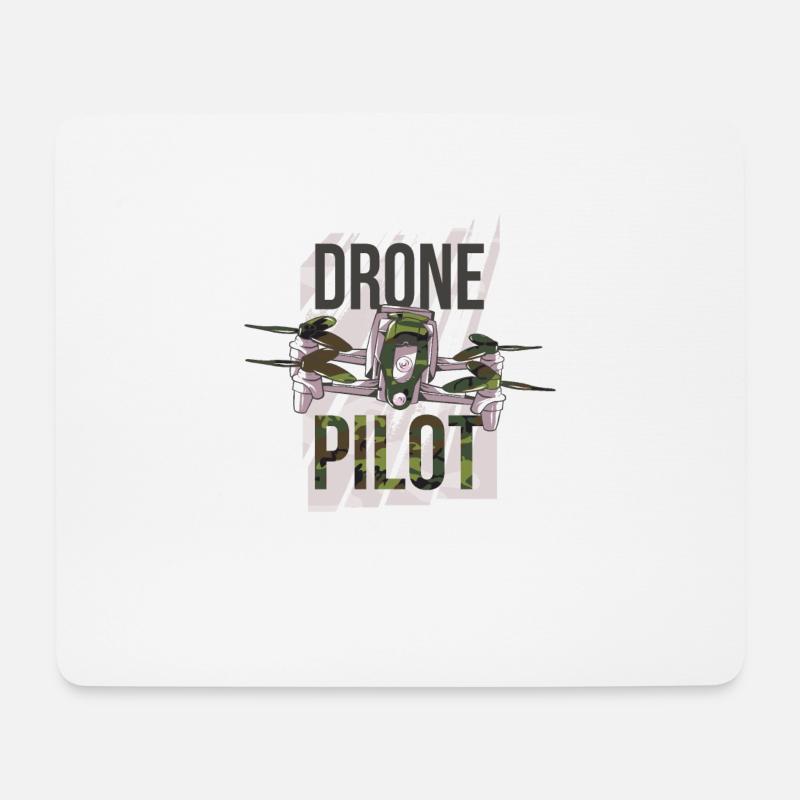 Drohnen Pilot Drohne Camouflage - Mousepad (Querformat) - Weiß