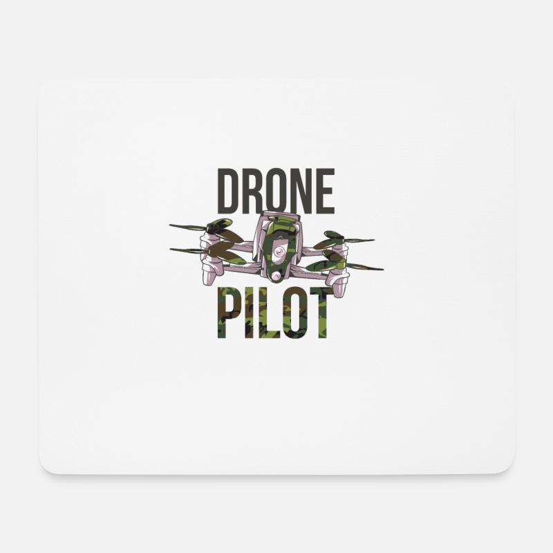 Drohnen Pilot Drohne Camouflage - Mousepad (Querformat) - Weiß