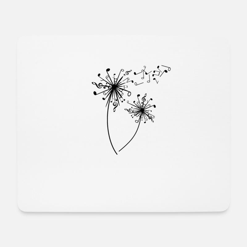 Noten Musik Pusteblume Löwenzahn Natur Geschenk - Mousepad (Querformat) - Weiß