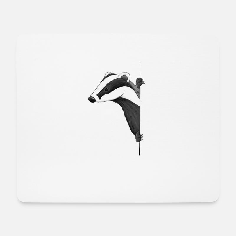 Master Grimbart casual funny badger drawing - Mouse Pad (horizontal) - white