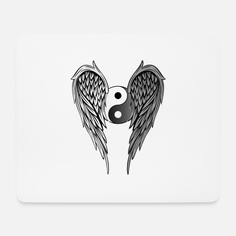 Yin&Yang-Flügel-Angelwings-Engelsflügel-Version 2 - Mousepad (Querformat) - Weiß