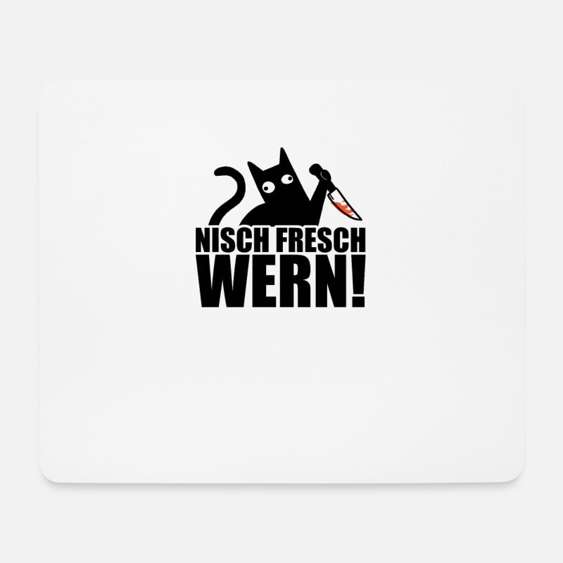 Sachsen Spruch sächsisch Ossi Katze Katzen - Mousepad (Querformat) - Weiß
