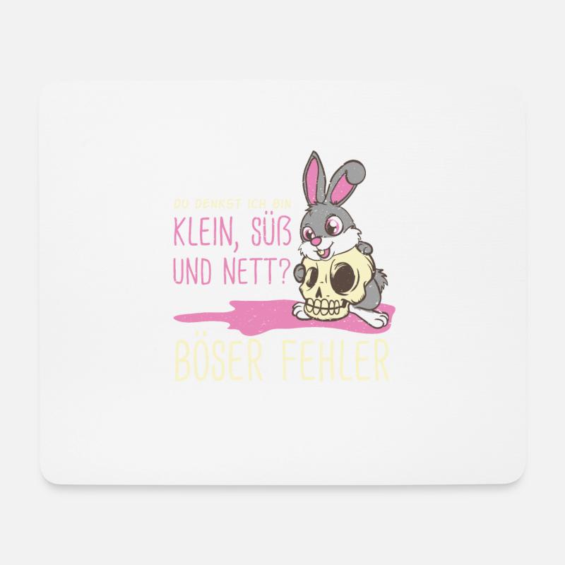 Lustige Hasen Geschenk kleine böse süße Hasen - Mousepad (Querformat) - Weiß