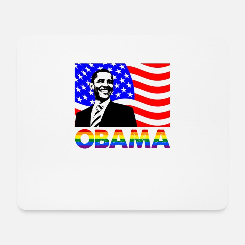 Barack Obama unterstützt LGBTQ Gender Equality Fun Gi - Mousepad (Querformat) - Weiß