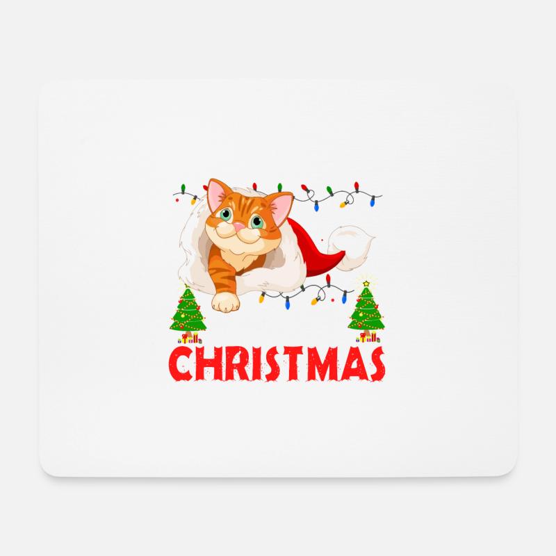 WEIHNACHTEN - MEOW MEOW MERRY CHRISTMAS KATZE - Mousepad (Querformat) - Weiß