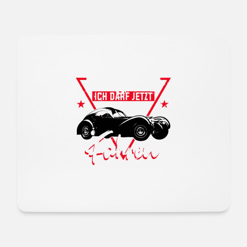 Weg da ich darf jetzt fahren Führerschein Fahrschu - Mousepad (Querformat) - Weiß