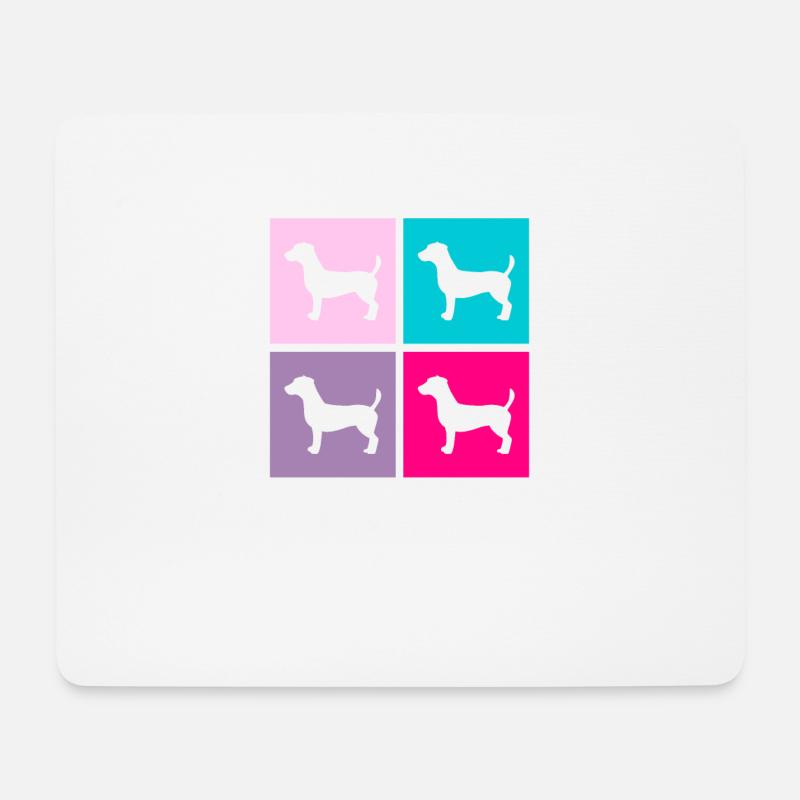 Jack Russel Hund Terrier Retro Geschenk - Mousepad (Querformat) - Weiß