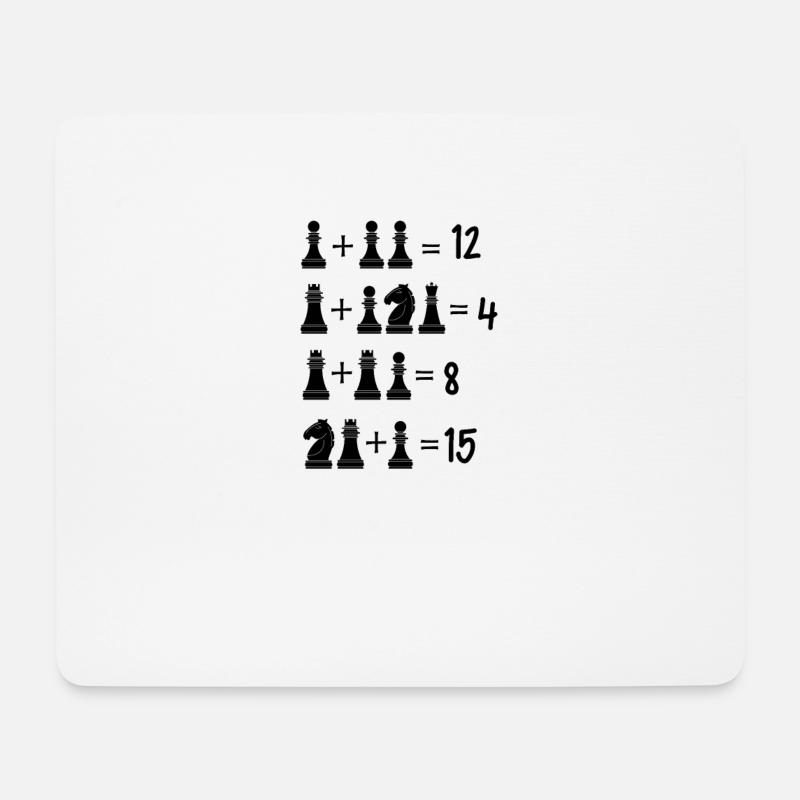 Lustige Schach Denksport Rechenaufgabe Schachspiel - Mousepad (Querformat) - Weiß