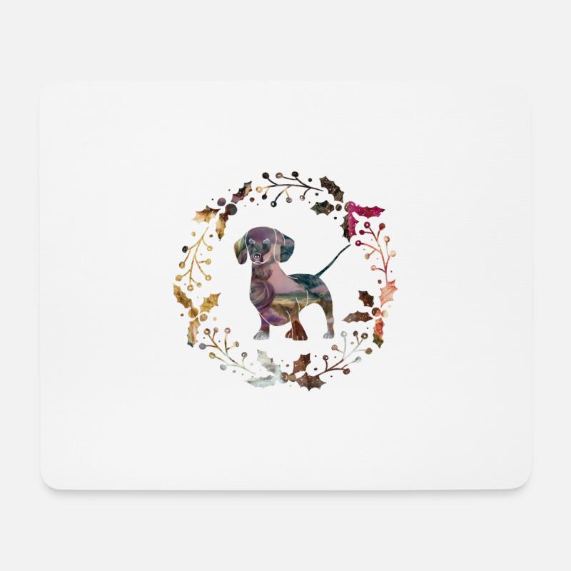 teckel - Tapis de souris (format paysage) - blanc
