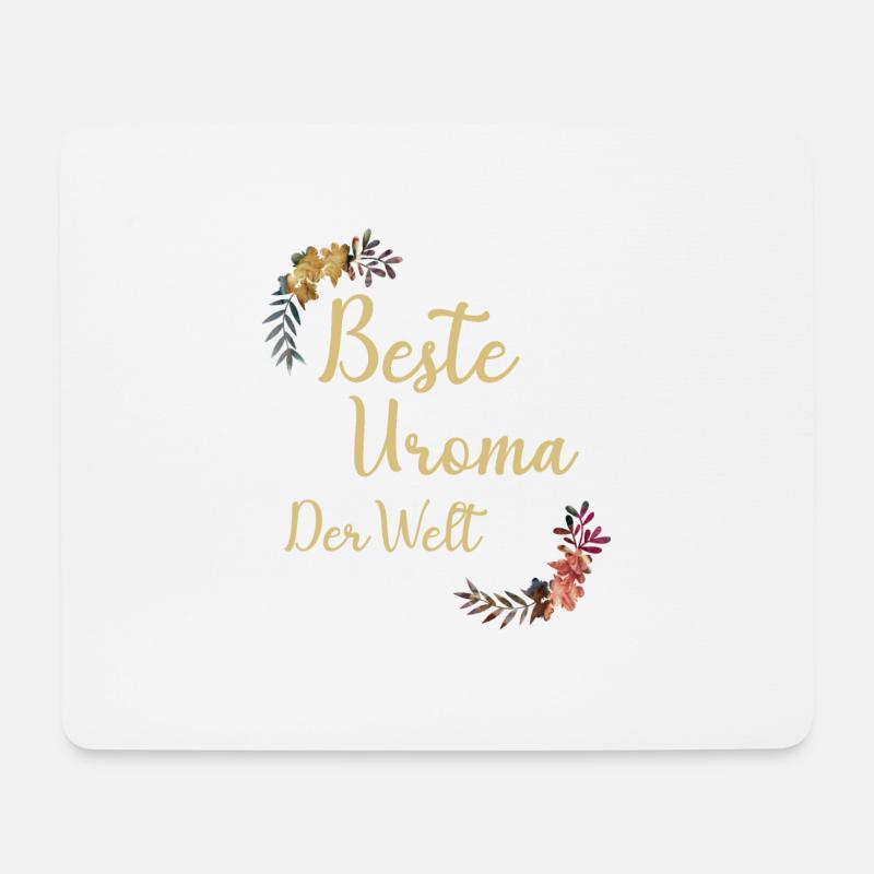 Beste Uroma der ganzen Welt Geschenk floral Uroma - Mousepad (Querformat) - Weiß