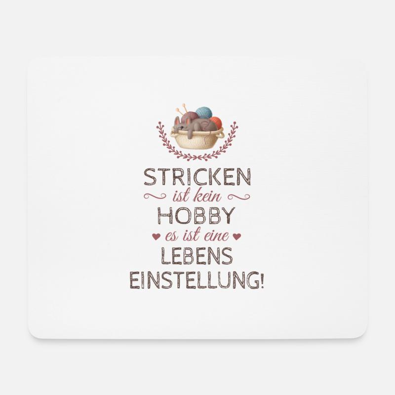 Humorvoller Wolle Spruch für Strickerin Geschenk - Mousepad (Querformat) - Weiß