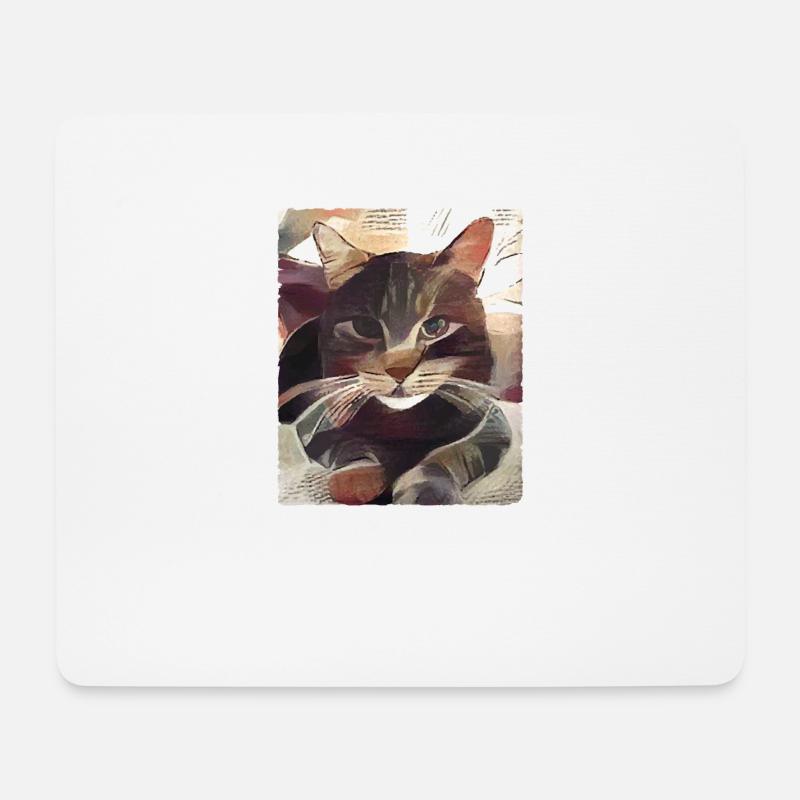 Katzen Katze, lustige Sprüche - Mousepad (Querformat) - Weiß