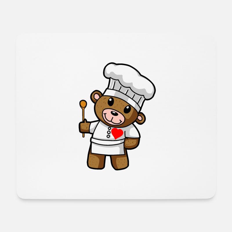 Koch Teddy Chefkoch Restaurant Berufe kochen - Mousepad (Querformat) - Weiß