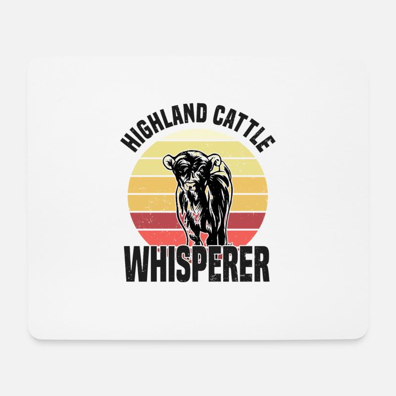Highland Cattle Whisperer Kühe Kuh Farmer Bauer - Mousepad (Querformat) - Weiß