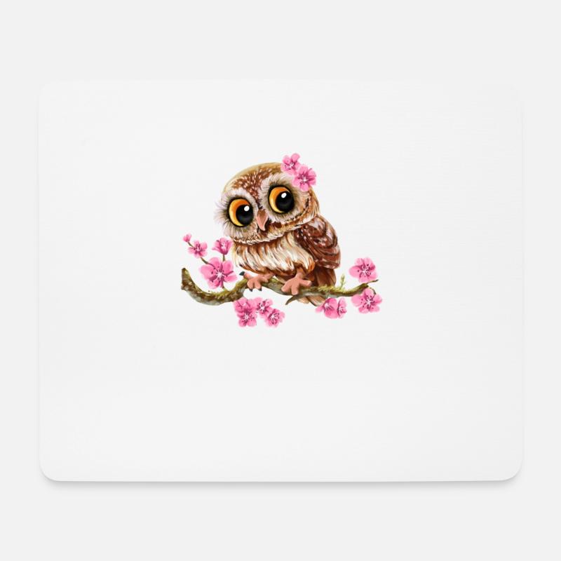 Ich Mag Halt Eulen, Okay? Lustige Eulen Sprüche Ow - Mousepad (Querformat) - Weiß