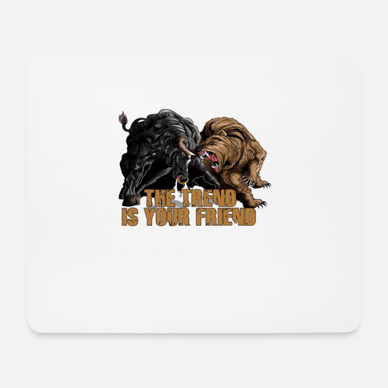 Aktien Börse Trader Stier Bär Geschenk Bull Baer - Mousepad (Querformat) - Weiß