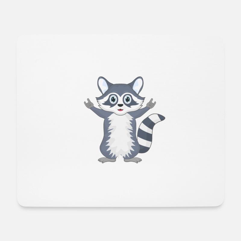 Waschbär Rock Musik - Mousepad (Querformat) - Weiß