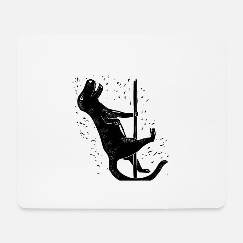 Dino Pole Dance - Mouse Pad (horizontal) - white